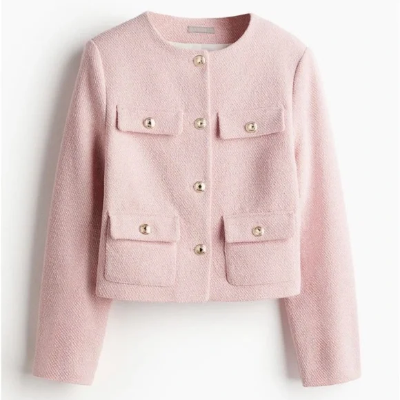 COQUETTE AESTHETIC SOLD OUT H&M LADY JACKET TEXTURED TWEED STYLE XS NWT 🌸🎀🩰✨ - Picture 1 of 9